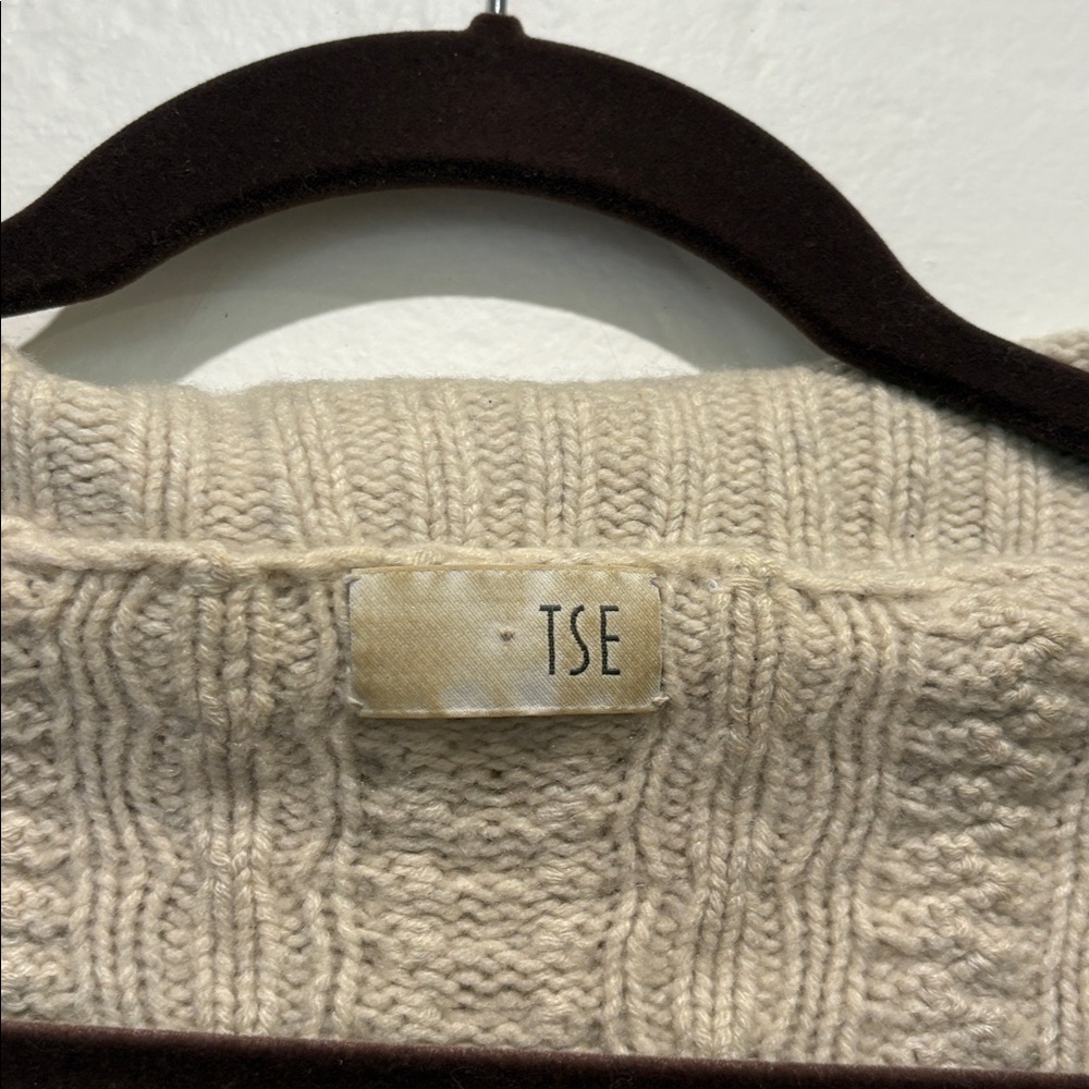TSE Cream Cable Knit Cardigan - Picture 3 of 12